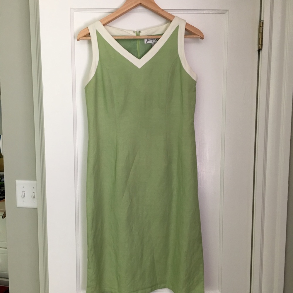 Cute/preppy tailored green sleeveless summer dress